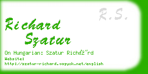 richard szatur business card